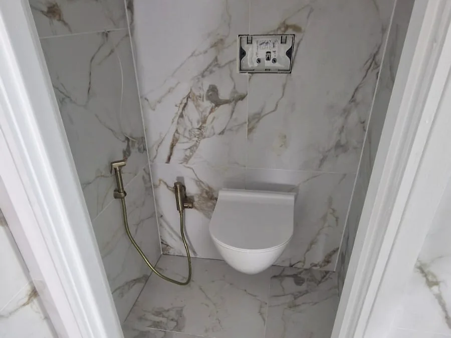 Finished tiled bathroom and shower area