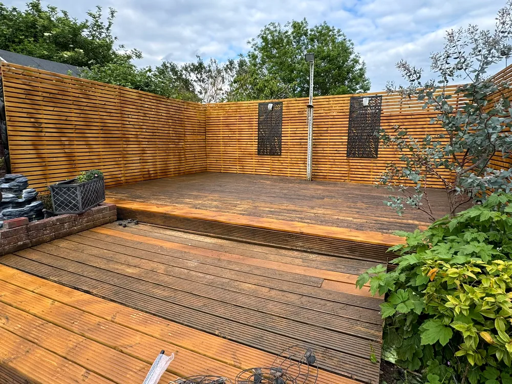 Finished restored decking and privacy screening