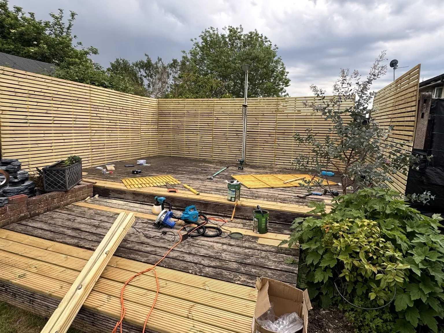 Decking restoration in progress