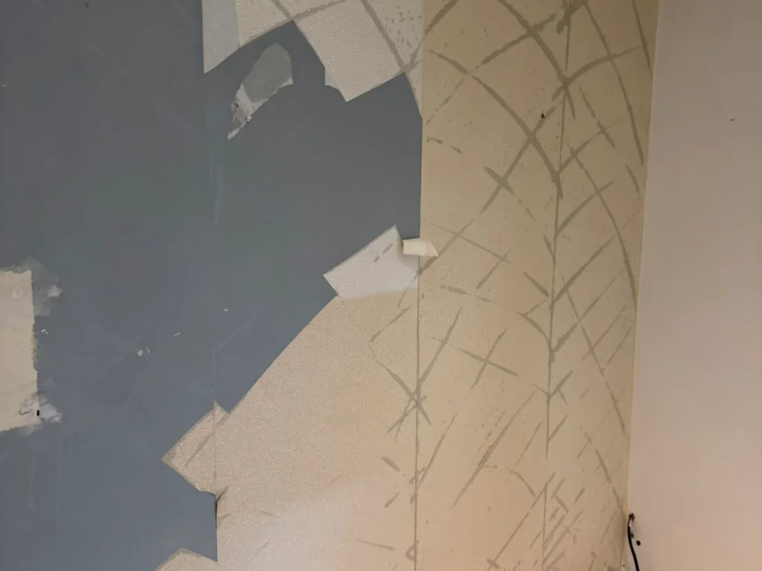 Wall during preparation before final decorating