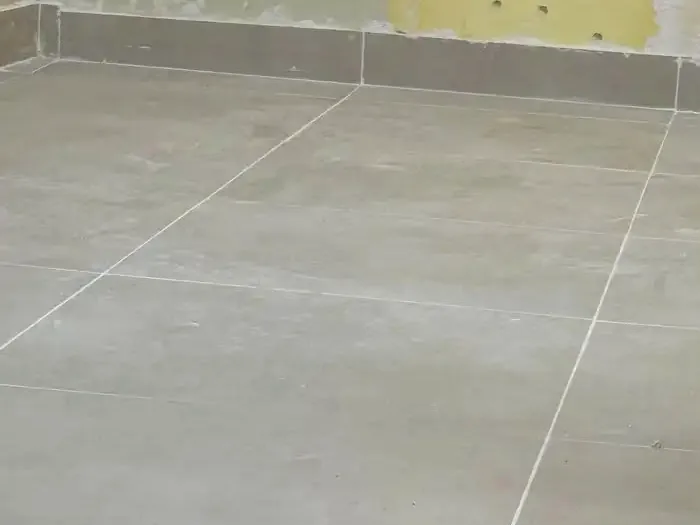 Large format floor tiling detail